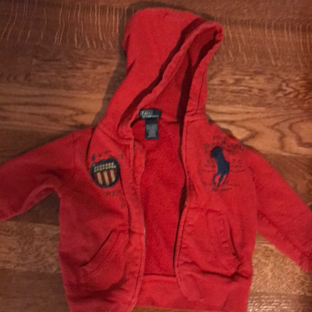 Red polo zip sweatshirt 3t